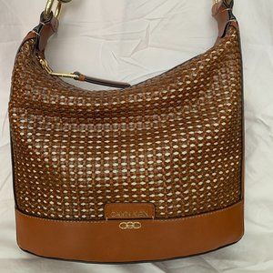 Caramel Brown Vegan Leather Shoulder Bag